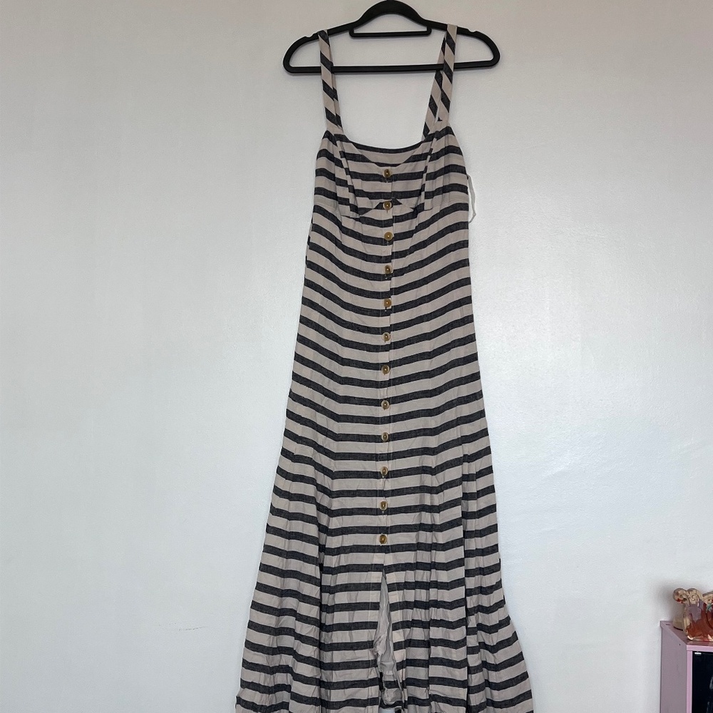 Maeve Anthropologie Dress Striped navy and cream size 6
